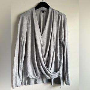 Stella Dot gray wrap top large, great condition.